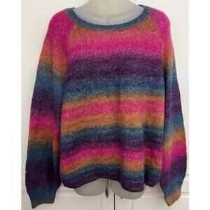 BB Dakota Steve Madden Colorful Ombre Crewneck Knit Sweater Size XXL  NWOT